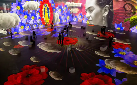 Frida Kahlo;  biografía inmersiva, chapuzón audiovisual.